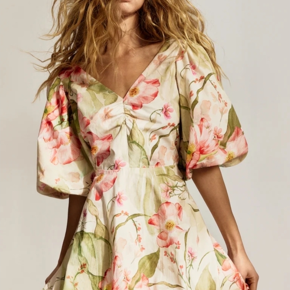 H&M Tie-back Puffy Dress